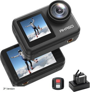 Brave7LE �A�N�V�����J���� 4K 20MP IPX7 �h���P�[�X�t�� �Z����Ԃ�␳ �f���A���J���[�X�N���[�� �^�b�`�p�l���� WiFi/Micro USB�O���}�C�N�Ή� 1350mAh�o�b�e���[2�� (Brave7LE)