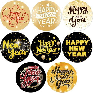 �Ɩ��p HAPPY NEW YEAR �V�[�� 3.8cm �� 500�V�[�� ��62�V�[��x8��E736