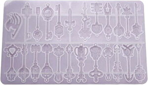 シリコンモールド 鍵 24種類 レジン オルゴナイト uvレジン アロマストーン 石膏 手作り 石鹸 キャンドル 樹脂 粘土 シリコン型 型抜き 抜き型 キット 道具 ハンドメイド カギ