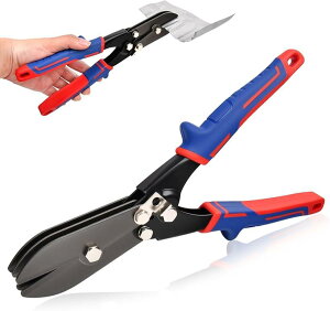 5枚刃 ハンドクリンパー シートメタルツール 板金圧着工具 22-28ゲージ ストーブパイプクリンパーツール 樋エンドキャップ 高炭素鋼製 滑り止めグリップ 落下防止ストラップ 安全ロック付き