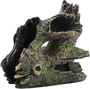 【楽天ランキング1位入賞】爬虫類 隠れ家 登り木 遊び場 流木 水槽 テラリウム アクアリウム 装飾 朽ち木 オブジェ ヘビ トカゲ カメ 両生類 メダカ 熱帯魚 昆虫 (ダークグリーン迷彩食色)