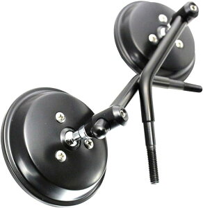 互換品nakira バイク ミラー 汎用 左右2本セット 8mm 正ネジ 丸型 ライブディオ TODAY エイプ モンキー50 ジャイロ ハーレー nkr1142(ブラック)