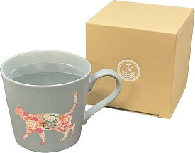 温度で猫の色が変化します＊ 温感マグ 猫マグ グレー