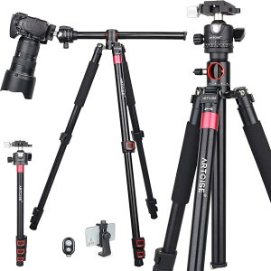 互換品俯瞰 カメラ 三脚 エレベーター回転 反転出来る 低重心自由ボール雲台付き 俯瞰撮影に最適 160cm 軽量 コンパクト アルミ合金 一脚可変 4段 レバーロック式 横軸センターポール さんき