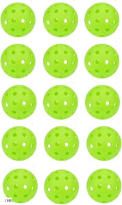 野球 トレーニング プワボール 穴あき カラー ソフト ティー バッティング 穴開き 屋内 変化球 対策 練習 72mm グリーン (15個)