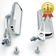 【楽天ランキング1位入賞】クラシック アルミ スクエア ミラー 汎用 10mm 8mm アダプター2個付き 360度回…