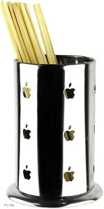 【楽天ランキング1位入賞】箸立て カトラリースタンド 水切り 箸入れ キッチンツールスタンド 調理器具 収納 おしゃれ 卓上 ステンレス製アップル (アップル, M)
