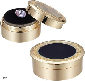 【楽天ランキング1位入賞】2個 ジュエリーボックス ケース飾り 宝飾品 展示 ディスプレイ 2サイズ 丸型 窓付き スポンジ付き ルースケース 宝石 天然石 小物入れ 収納箱 標本 ペンダント ピアス 保管 ギフトボックス 4cm(金色)