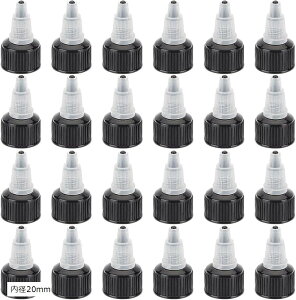 24個 ドロッパーボトルキャップ 滴瓶蓋 スポイトボトル 塗装 実験 手芸 アート 水絵具 プラスチック 交換キャップ スクイズボトル 接着剤ボトル用 内径20mm (内径20mm)