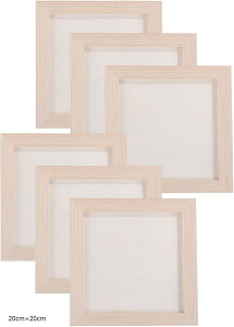 【楽天ランキング1位入賞】キャンバス 画板 キャンバスボード 画材 木製 木製パネル 6個 セット (20cmx20cm)
