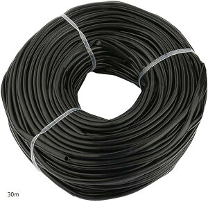 シリコン チューブ 水槽 エアレーション コネクタ ホース ストレート ソフト 耐熱 黒 ブラック 内径 4mm x 外径 6mm 30 (黒, 30m)