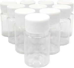 液漏れの心配なし 塗料 スペアボトル 20ml 10本セット プラモデル ミニ 塗料ボトル プラスチック オリジナルパッケージ (透明)