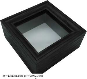 標本箱 シーラケース 昆虫 小型 木製 MDF (ブラック, 13x13x5.8cm)