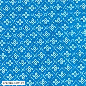 ブロックプリント コットン 生地 アジアン エスニック 布 C 幅約1m長さ約3m(C 幅約1m長さ約3m)