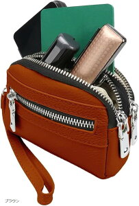 【楽天ランキング1位入賞】印鑑ケース はんこポーチ ハンコ 多機能 一括収納 コンパクト 持ち運び ファスナー 仕切り 本革 本格 ブラウン (ブラウン)