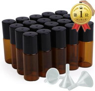 【楽天ランキング1位入賞】ロールオンボトル 遮光瓶 アトマイザー 20本セット 漏斗5個付き 3ml (3ml)