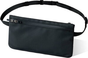 【楽天ランキング1位入賞】セキュリティポーチ ウエストポーチ 防水 パスポートケース スキミング防止 海外旅行 バッグ 防犯 ブラック(ブラック, Free Size)