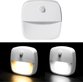 センサーライト 室内 人感センサー 足元ライト ベッドルーム 感知式 白光 暖光 (ホワイト)