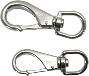 �J���r�i �X�i�b�v�t�b�N ��^ �X�e�����X �ϋv�� SUS304 ��� ���@�\ �X�v�����O�t�b�N �A�E�g�h�A �L�����v �o�R M�EL�A2��Z�b�g (�V���o�[)