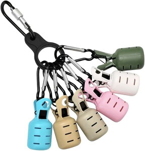 ケンアール エギホルダー カラナビ付 6連セット ケース 収納 軽量 おしゃれ 釣り 紛失防止 エギング カバー アオリイカ (?ホワイト・アイボリ・ブラウン・モスグリーン・パステルブルー・パ