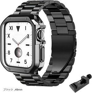 ݊iApple Watch݊i XeX oh یP[Xt AbvEHb`p ^ rv xg SE2 Ultra ubN 49mm (ubN, 49mm)