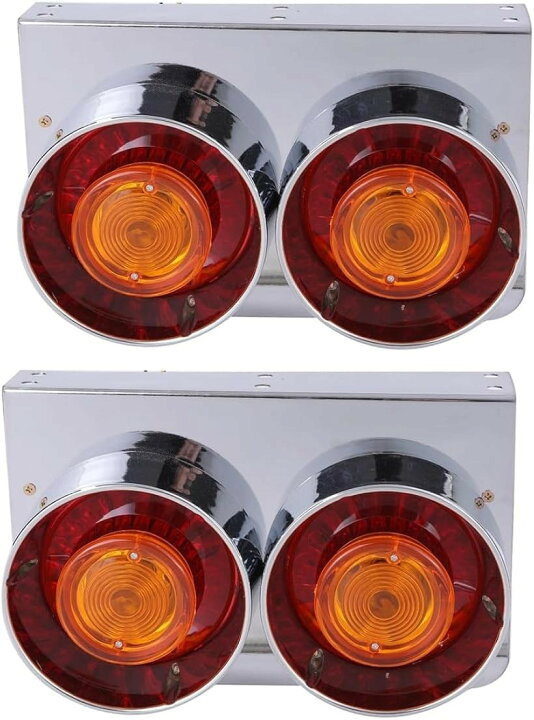 楽天市場】24V 2連 丸型 テールランプ レトロ ロケット ウインカー 2個 
