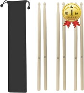 【楽天ランキング1位入賞】ドラムスティック 5A 練習用 3ペア ベルベット袋付