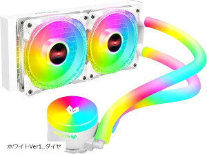 ݊i z[XLED ȈՐN[[ 240 mm CPUN[[ ARGB 5v 3pin LGA1700/1200/115X AMD:AM4\PbgɑΉ 4pin PWM t@(zCgVer1__C)