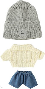 ぬい服-ぬいぐるみ-服-20cm ニット帽-セーター-ズボン 人形 A