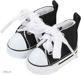 ぬいぐるみ 靴 ぬい服 20cm キャンバスシューズ ハイカットスニーカー 人形 (ブラック)
