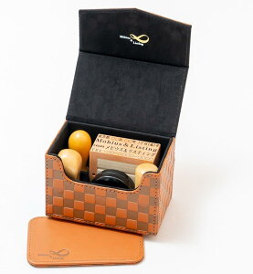 【楽天ランキング1位入賞】市松模様で縁起のいい・法人印鑑ケースシリーズ・豆型サイズ ハンコケース ゴム印ケース 印箱 判子ケース 法人用 捺印マット付き No.10