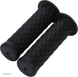 互換品nakira バイク グリップ 原付 ハンドル 22.2mm 非貫通 ラバーC型 ブラック (ブラック, φ22.2mm)