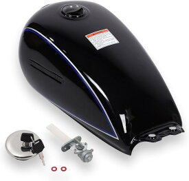 互換品 スズキ 用 GN125 グラストラッカー ボルティ 燃料 タンク 10L キャップ コック キット セット ブラック 黒 燃料タンク タンクキャップ 鍵2個付き 燃料コック 3点セット 社外品