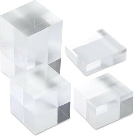 【楽天ランキング1位入賞】アクリルブロック ディスプレイスタンド 台座 展示台 ベース 四角 4種セット