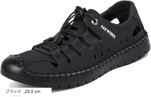 �X�|�[�c �T���_�� �����Y ���΂Ȃ� �C�Ђ� PU���U�[ ���V�� �S������ �ʋC�� �y�� �����₷�� �A�E�g�h�A (�u���b�N, 25.0 cm)