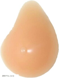 シリコン 粘着 貼付式 人工乳房 術後 バスト補正 女装 左胸 (ベージュ, 200グラム (x 1))