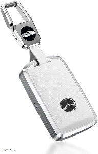 互換品 マツダ キーケース スマートキー対応 の操作感 マツダ3 アクセサリー CX-5 CX-8 CX-30 強固に全面保護 本革 汎用(ホワイト)