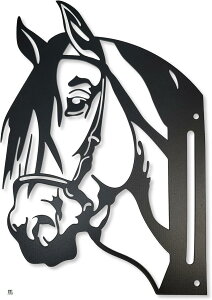 ガーデニング 置物 飾り アイアンプレート オブジェ 園芸 動物 インテリア ウッドデッキ(馬)