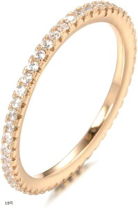 mellowact メローアクトフルエタニティ リング 14KGP アレルギー対応 14K金 コーティング ローズ ゴールド シンプル 華奢 (ローズゴールド, 14号)