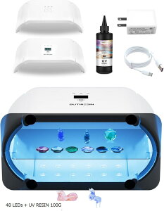 yyVLO1ʓ܁zUVCg AhoX 2 in ʒԐݒ 60sA180sA300s 48  LED 48W t W 360 xTEh (zCg, 48 LEDs + UV RESIN 100G)