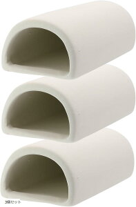 産卵筒 陶器 熱帯魚 プレコ エビ 白砂 サンゴ トンネル シェルター アクアリウム 土管 水槽 隠れ家 装飾 洞窟 (ホワイト, 3個セット)