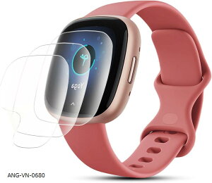 3ZbgFitbit Versa 4/Sense 2 tB _炩TPUf C ȒPȓ\t Ή Versa4 Sense2 TPUیtB CA[ x wh~ tȒP (VEV-VNB-0680)