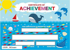 ݊i p̏܏ C Ocean \ certificate of achievement J[h p̕t QRR[h qǂ LbY e (}`J[, 100)