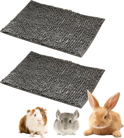 【楽天ランキング1位入賞】うさぎ マット ソアホック トイレ 介護 ふかふか 足裏 清潔 負担軽減 吸水 速乾 洗濯可 40x60cm 2枚セット (グレー, 40x60cm)