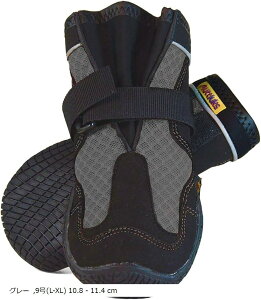 マッドモンスターズ 犬 靴 脱げない 履かせやすい 丈夫で柔らかい靴底 獣医師推薦 夏 1足 2個入り(グレー, 9号(L-XL) 10.8 - 11.4 cm)