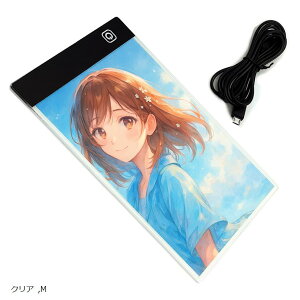 LED トレース台 トレーサー 3.3mm 薄型 USB 電源 3段階 トレースボード マンガ イラスト ライトボード SN-370-LT (クリア, A5)