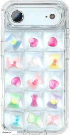 可愛いをとじこめよう。 ぽこぽこ スマホケース《SNSで話題》シャカシャカスマホケース かわいい おしゃれ おはじき シール デコる (クリア, iPhoneAir)