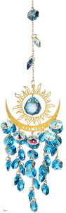 サンキャッチャー 太陽光 虹色 インテリア 雑貨 窓 庭飾り 風水 癒し 安らぎ ヒーリング (ブルー, 大き目)