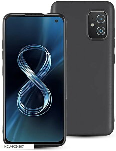 For Asus ZenFone 8 zs590ks �P�[�X �u���b�N �p�� �}�b�g�u���b�N�_� TPU�f�ޑϏՌ� �Ռ��z�� �����^ �y�ʎC�菝�h�~ ZenFone8 �J�o�[ �\�t�g �� (HCU-9CI-807)