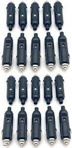 互換品 シガーソケット オス USB カー ライター プラグ 車 LED アクセサリー ヒューズ 電源 12v 24v セット (20個, 20個)